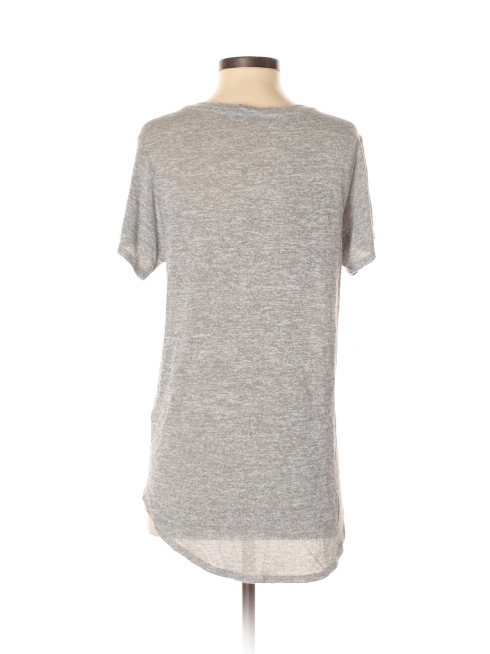 Market & Spruce Gray Heathered Knit Short Sleeve Tee - Picture 2 of 5
